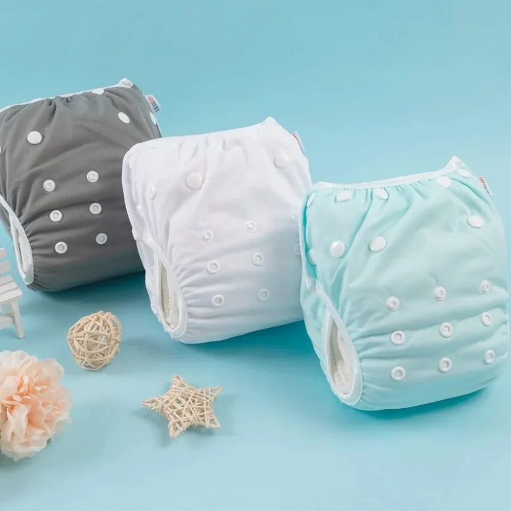 ALVA Baby Baby - Baby swim diapers, 3 pieces, reusable, washable and adjustable
